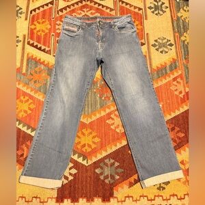 Prana Classic Blue Organic Cotton Stretch Straight Leg Jeans 34x34